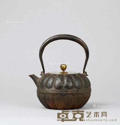 菊瓣提梁铁壶 16cm