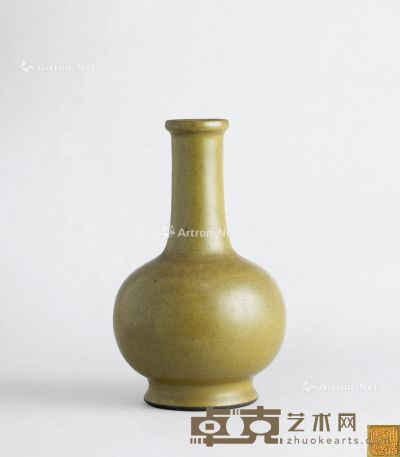 清代 茶叶末釉天球瓶 高18.7cm