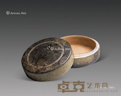 唐代 石胭脂盒 直径7.4cm；高3.5cm