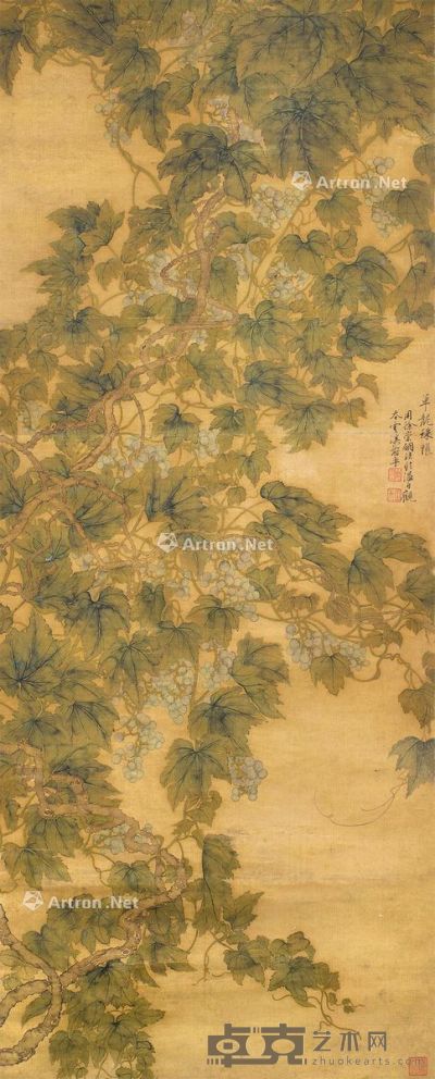 恽寿平 草龙珠帐 151.3×60.5cm