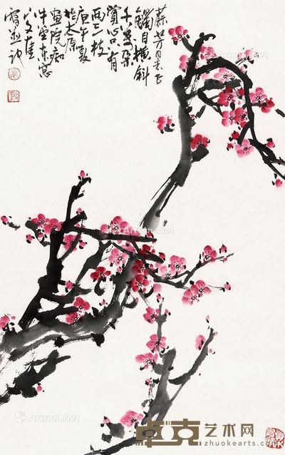 裴文奎 梅花 68×42cm