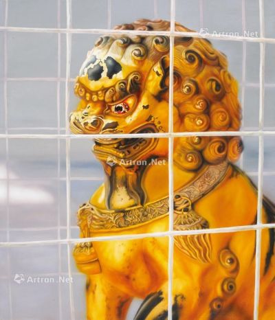 朱海 2009年 笼中狮 压克力 画布