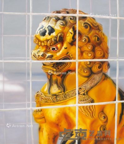 朱海 2009年 笼中狮 压克力 画布 140×120cm