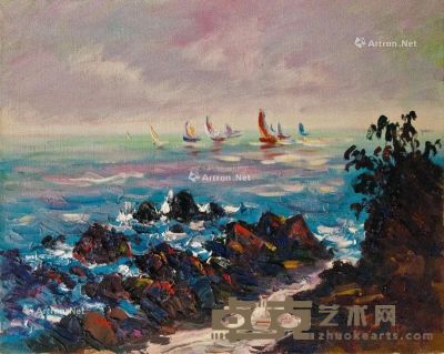 郭东荣 1983年 归帆 油彩 画布 31.7×40.7cm