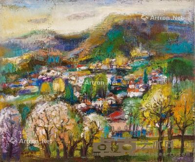 李元亨 1991年 山庄之三 油彩 画布 38×35.5cm