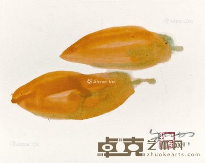 朱铭 2011年 木瓜 水彩 纸本 27.3×34.5cm