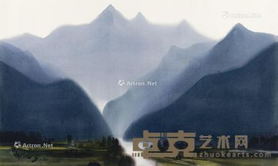 席德进 1980年 谷关一景 水彩 纸本 65.1×109.8cm