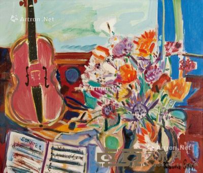 莫利斯．恩庇 小提琴 油彩 画布 46×55cm