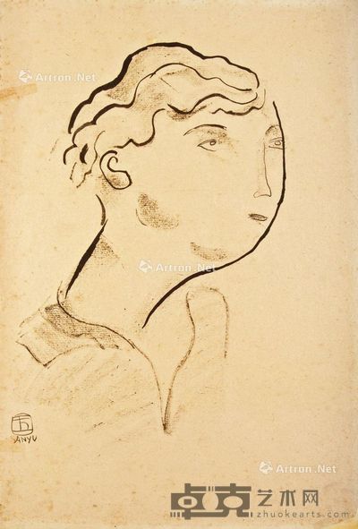 常玉 素描 铅笔 纸本 35.5×24.3cm