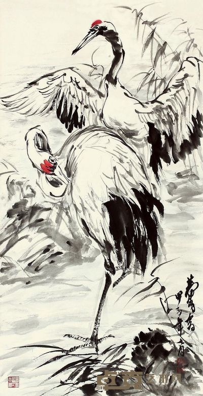 黄胄 丹顶鹤 102×52cm
