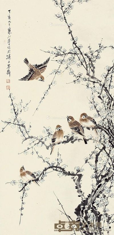 江寒汀 花鸟 99×48cm