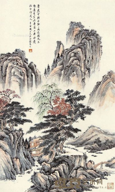 楼辛壶 山水 65×40cm