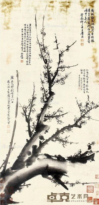 汪士慎 梅花 112×54cm