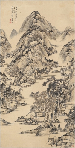 秦炳文 峰峦幽居图