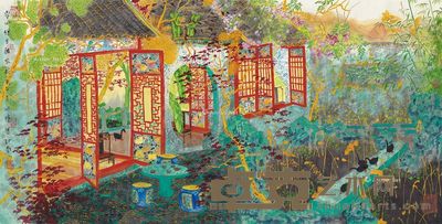 方向 赏心悦目谁家院 69×137cm