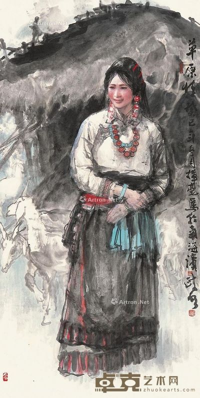 陈政明 草原情 137×69cm