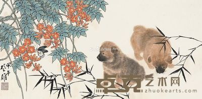 方楚雄 两小无猜 34×69cm