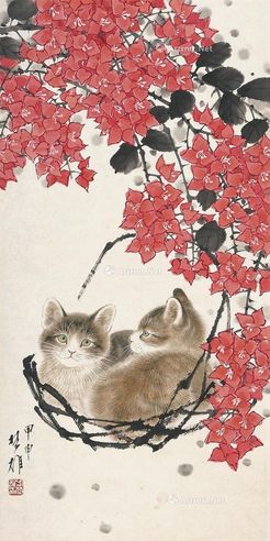 方楚雄 红叶双猫
