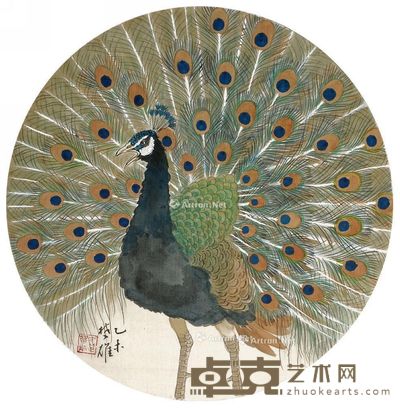 方楚雄 孔雀 33×33cm