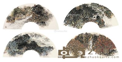 方楚乔 山水 22×66cm×4