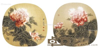 陈少珊 连理双双·洛水晓月 46×46cm×2