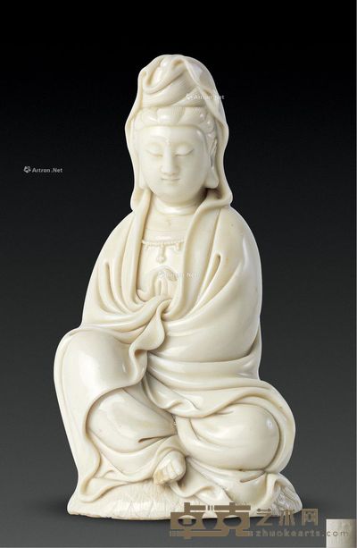 清 德化窑观音坐像 高15.0cm