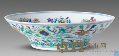 清道光 斗彩八吉祥纹盘 直径20.3cm；高5.4cm