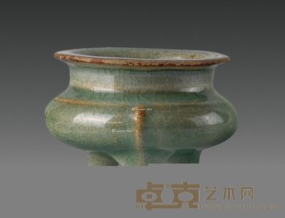 龙泉窑仿官釉鬲式炉 直径8.5cm;高6.8cm