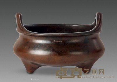 宣德款冲耳炉 长13.5cm；高8.5cm