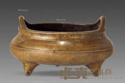 清 凤眼弦纹炉 长16.0cm；高6.0cm