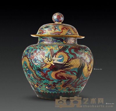 明 铜胎掐丝珐琅龙纹大罐 直径80.0cm;高60.0cm