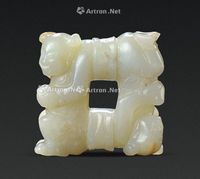 青白玉圆雕四喜童子摆件