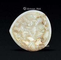 白玉龙纹桃形带銙