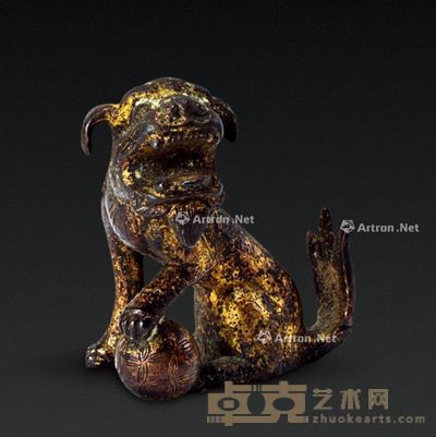 铜鎏金狮形摆件 高4.1cm