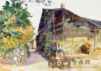 黄俊基 老屋 32×45cm