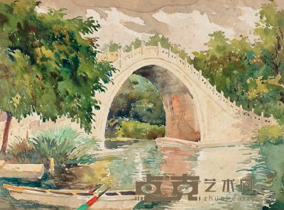 黄俊基 颐和园玉带桥 25×33.5cm