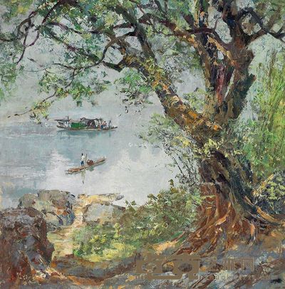 陈徵 富春江 29×28.5cm