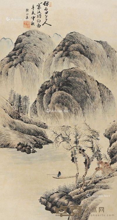 张叔平 寒江独钓图 38.5×146.5cm