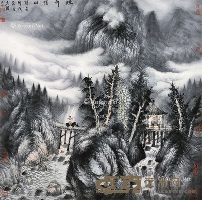 曾先国 烟雨溪山 67×67cm