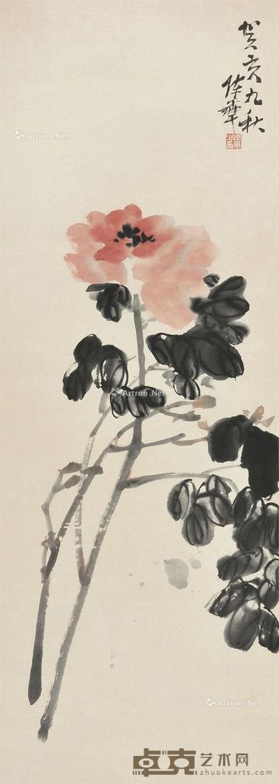 陈年 牡丹 83.5×32cm