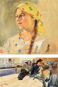 早期袁正阳水彩画小品