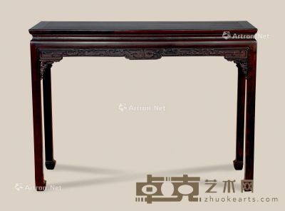 近代 紫檀雕夔龙条桌 118×41×88cm