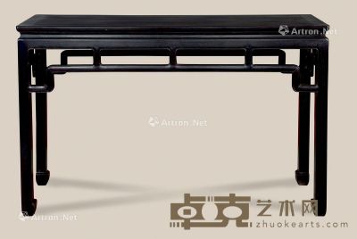 近代 紫檀罗锅枨条桌 132×46×86cm