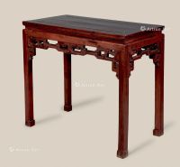 近代 红木雕夔龙小条桌