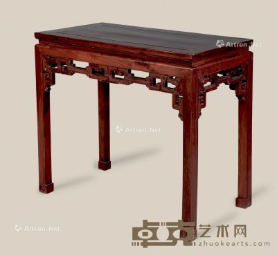 近代 红木雕夔龙小条桌 89×48×80cm