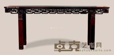 清 红木雕绳纹条案 255×46×108cm