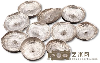清云南贵州无文贸易素纹银锭一组十枚 