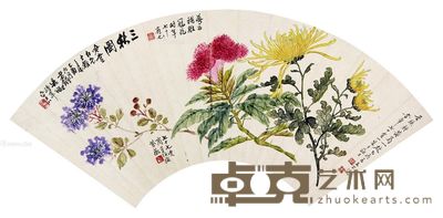 金梦石 商笙伯 缪谷瑛 吴徵 花卉 51×19cm