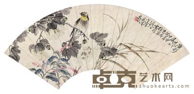 徐菊庵 花鸟 52×19cm