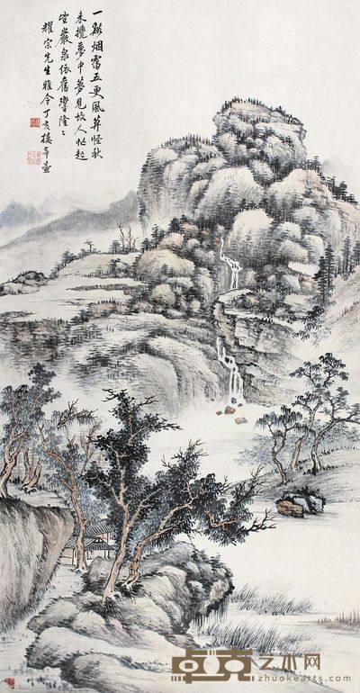 楼辛壶 山水 99×51cm